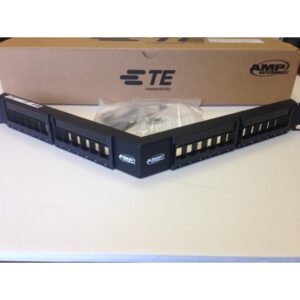 Herraje 24 ports Plano + barra trasera CAT 6A-7A - 19p - 1U (Sin Jacks AMPTWIST) Blindado